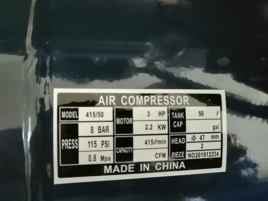 Компрессор с прямой передачей Tehnoline T415/50, 2200 Вт, 8 бар, 2 поршня