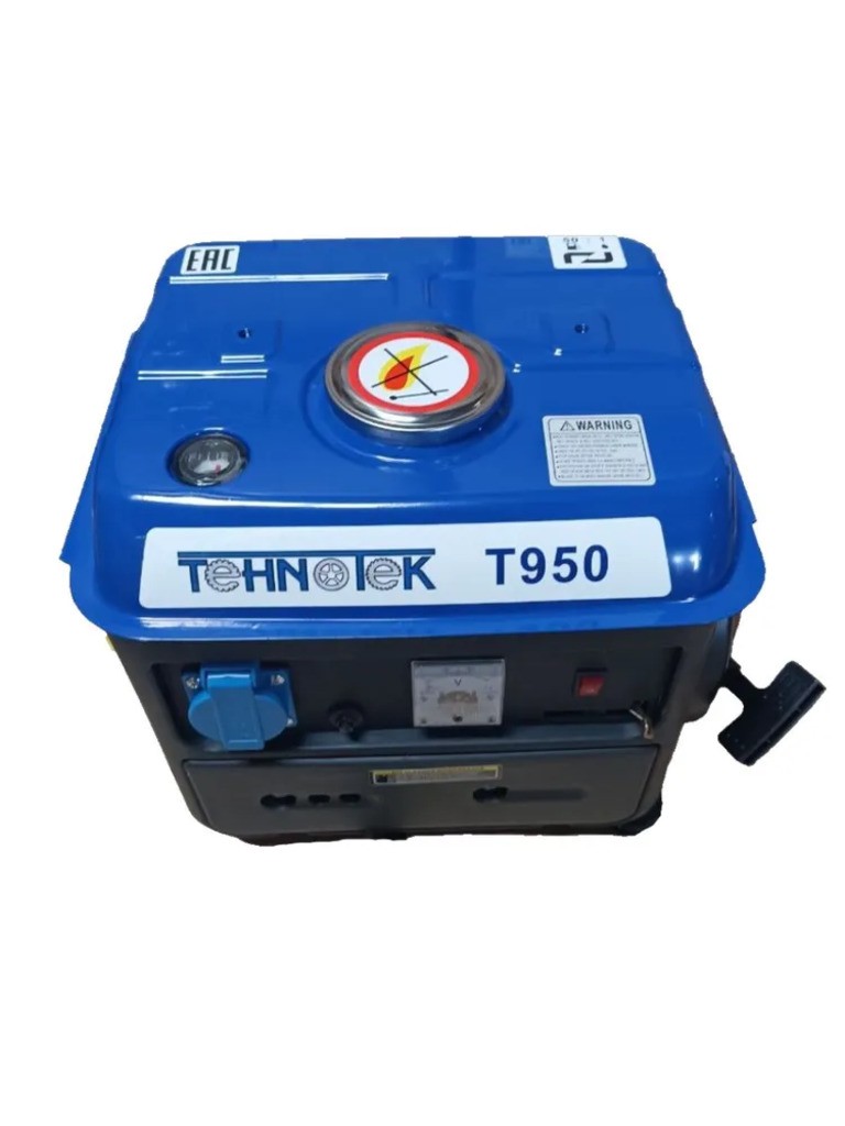 Генератор Tehnotek T950, 0,95 кВт, 220В, ручной старт