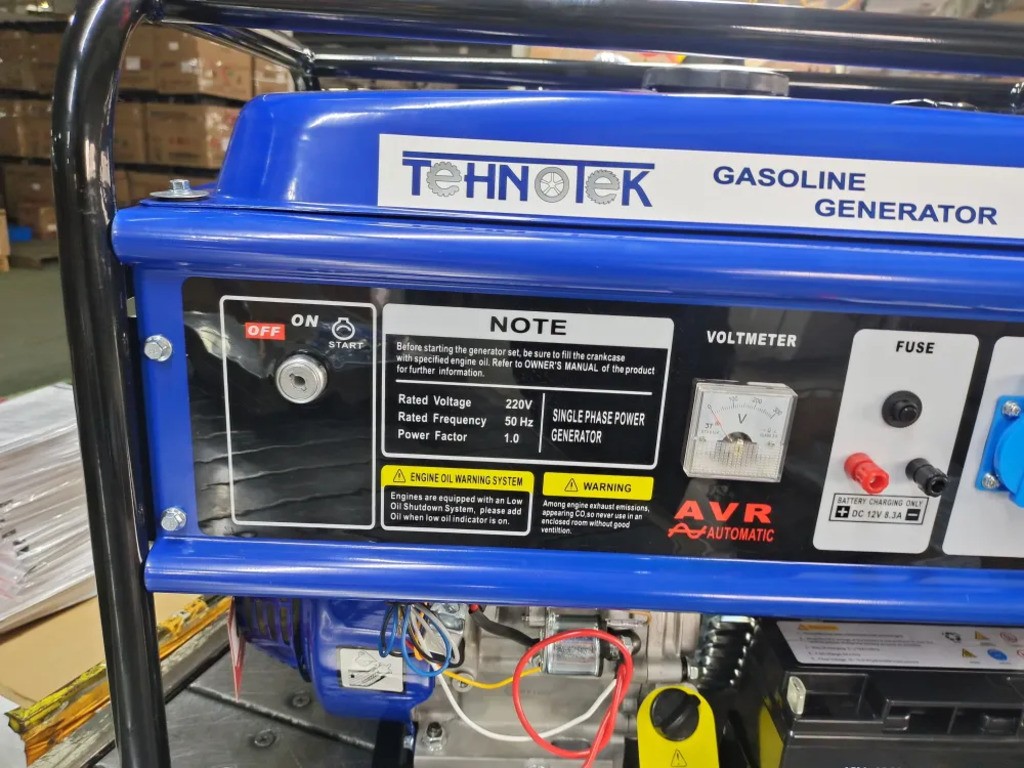 Генератор Tehnotek T7500, 7 кВт, 220В, ручной старт, медная обмотка