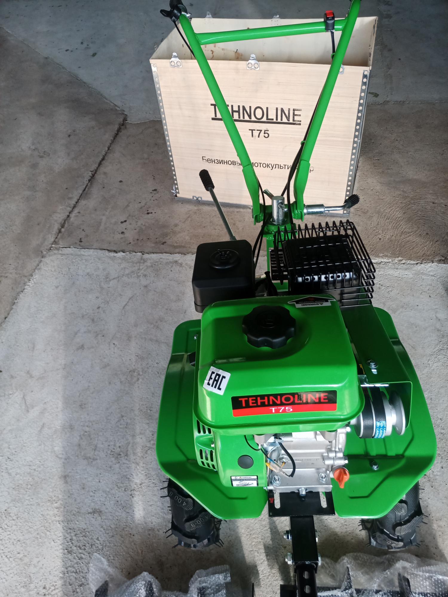 Мотокультиватор Tehnoline T75, 7,0 л.с., колёса + сцепка