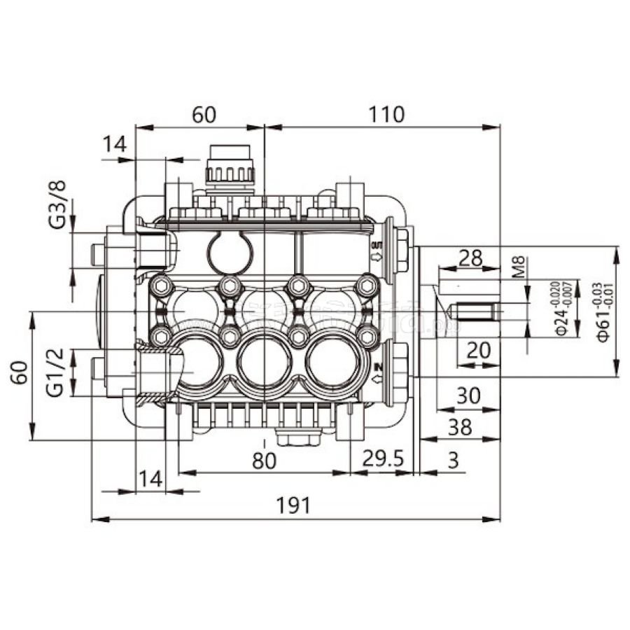 Насос высокого давления TOR BM 15.20 N, 200 бар, 5500 Вт, 15 л/мин