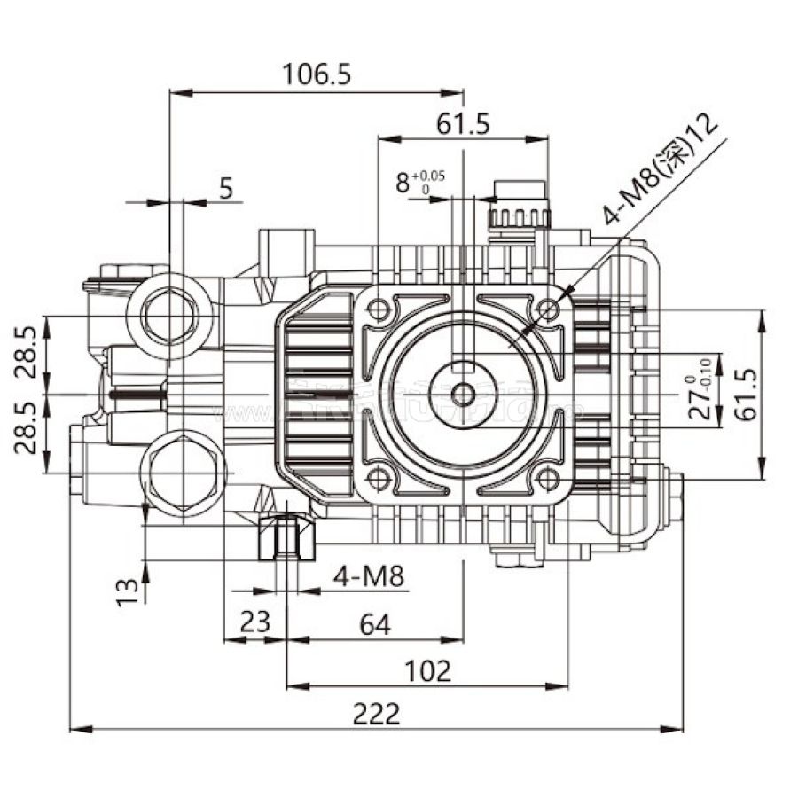Насос высокого давления TOR BM 15.20 N, 200 бар, 5500 Вт, 15 л/мин