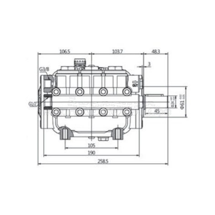 Насос высокого давления TOR DS1650-N24, 15 кВт, 500 бар, 16 л/мин