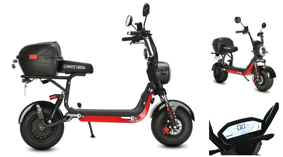 Электроскутер WHITE SIBERIA MINI R 3.0 BLACK 60V