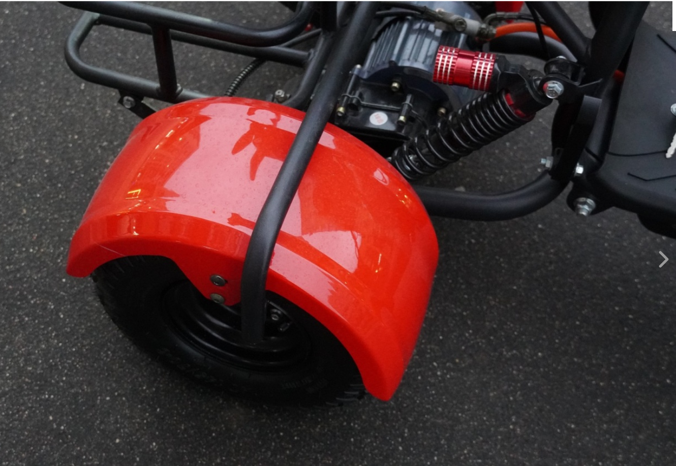 Электротрицикл WHITE SIBERIA TRIKE MINI RED 1500W Шоссейные колёса