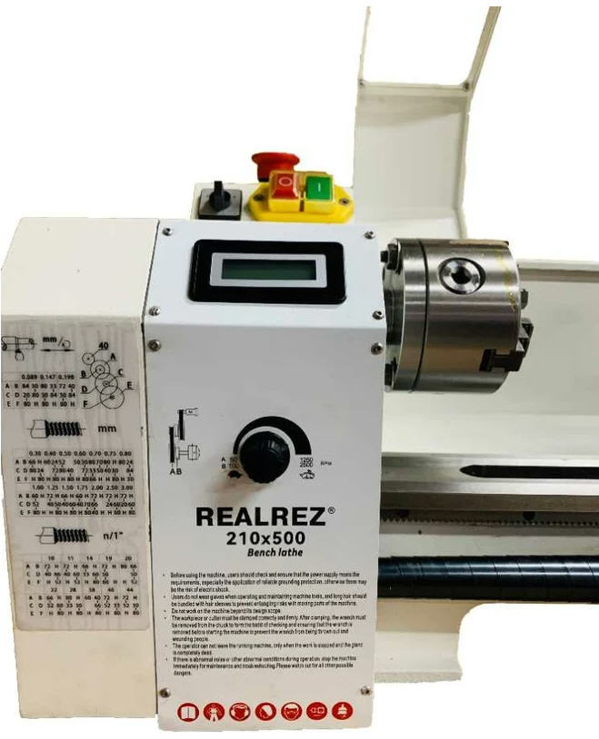 Токарно-винторезный станок REALREZ 210X500 220V, 500Вт, без стола