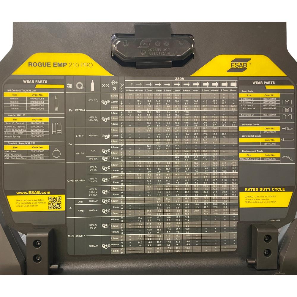 Сварочный инвертор ESAB Rogue EMP 210 PRO, MMA/TIG/MIG, 210А, 220В
