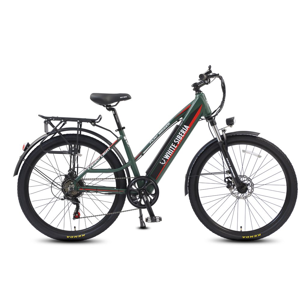 Электровелосипед WHITE SIBERIA CAMRY LIGHT 500W матовый зеленый