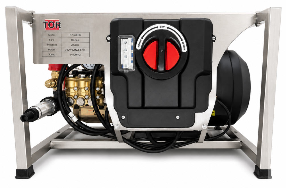 Мойка высокого давления TOR K-1520B3, 200 бар, 900 л/ч, 5500Вт, 380В, Total Stop