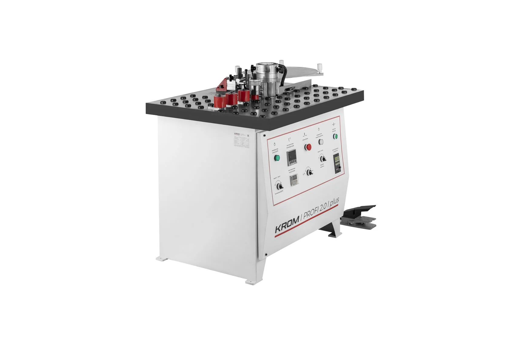 Кромкооблицовочный станок KROM PROFI 2.0 PLUS с педалью, 1.8 кВт, 220В