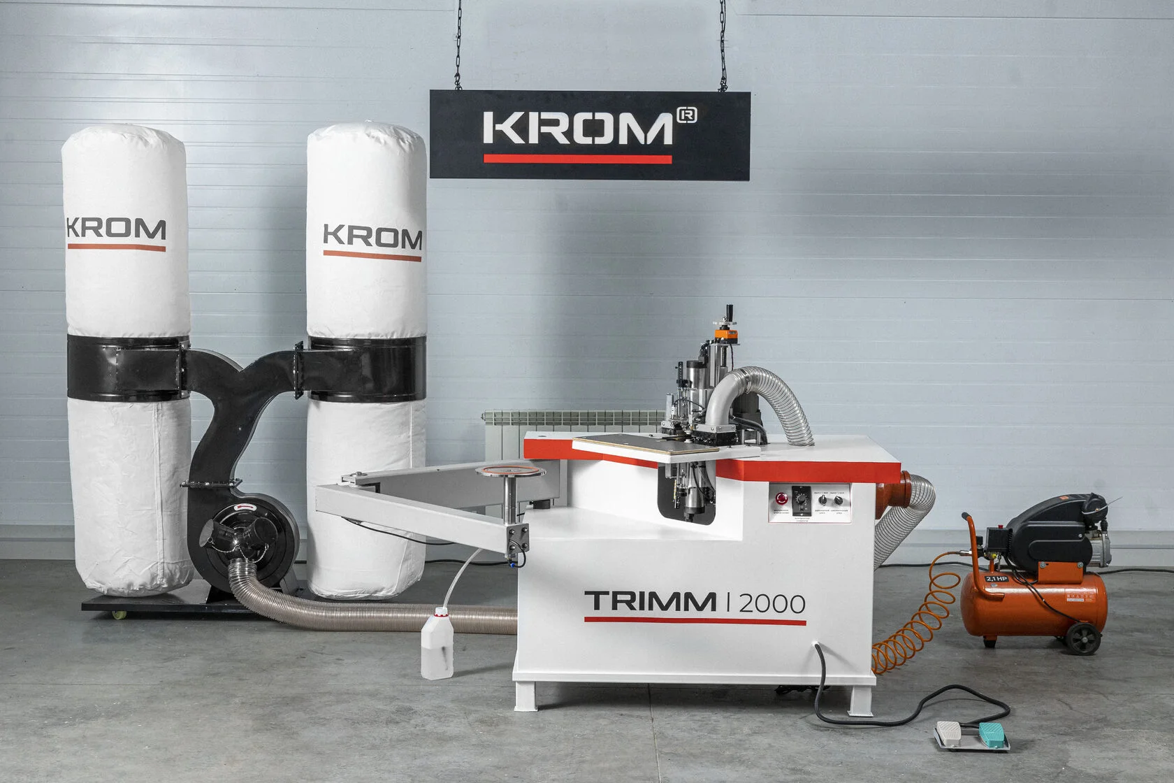 Кромкооблицовочный станок KROM TRIMM 2000 с педалью, 1.7 кВт, 220В