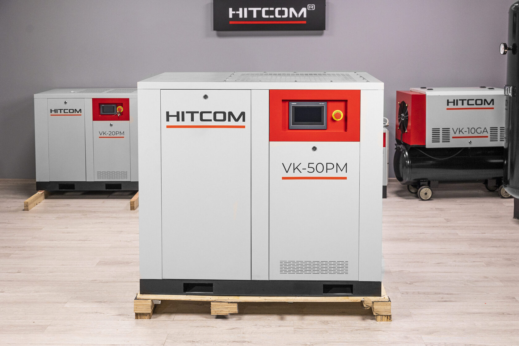 Компрессор винтовой HITCOM VK-50PM, 37 кВт, 10 бар, 6300 л/мин, 380В