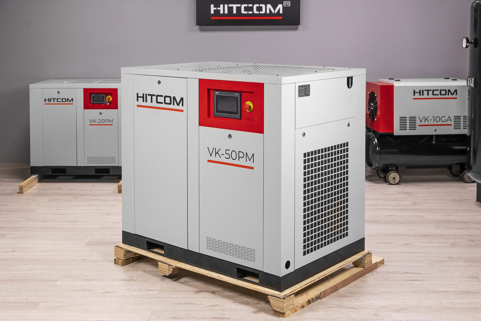 Компрессор винтовой HITCOM VK-50PM, 37 кВт, 10 бар, 6300 л/мин, 380В