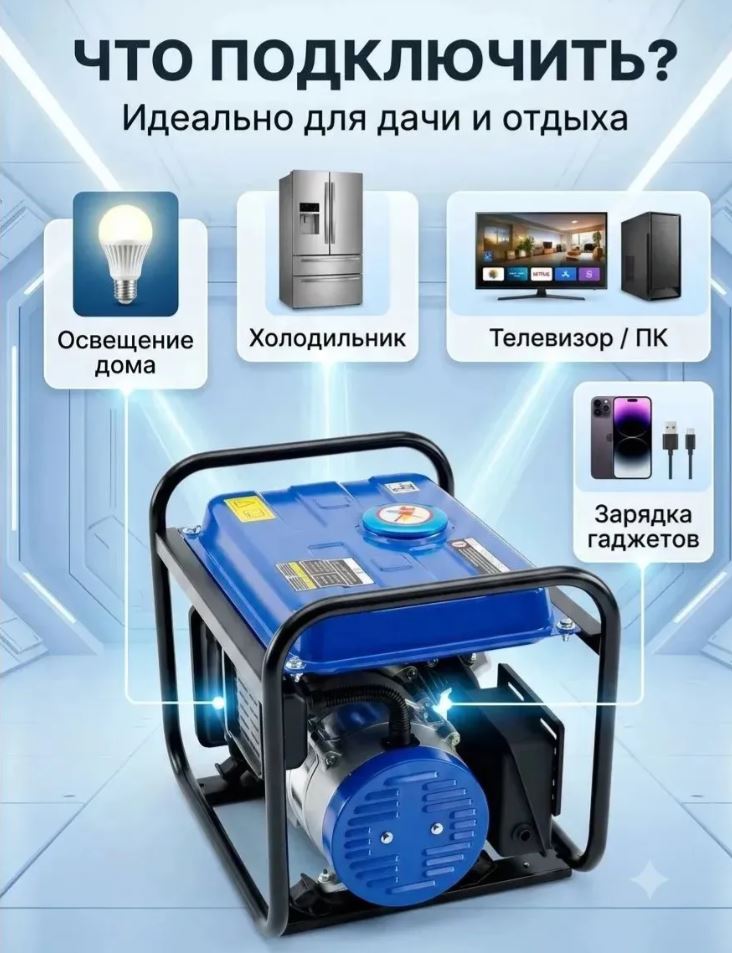 Генератор Tehnoline T1500 (1/1,2 кВт ручной.старт, алюм обмотка)
