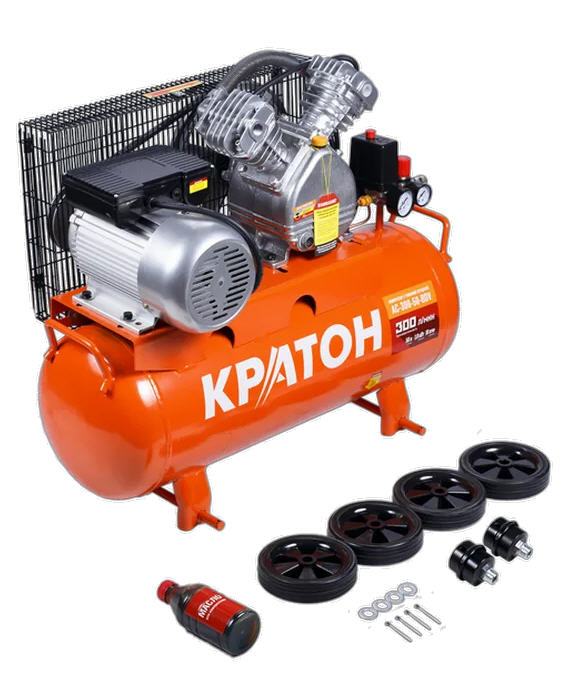 Компрессор ременной Кратон AC-300-50-BDV, 1,8 кВт, 10 бар, 220В, 2 поршня