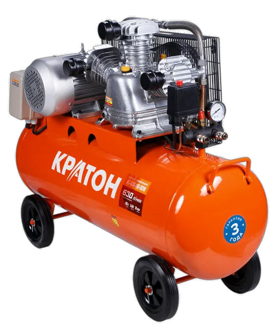 Компрессор ременной Кратон AC-630-110-BDW, 3 кВт, 110 л., 380В, 3 поршня