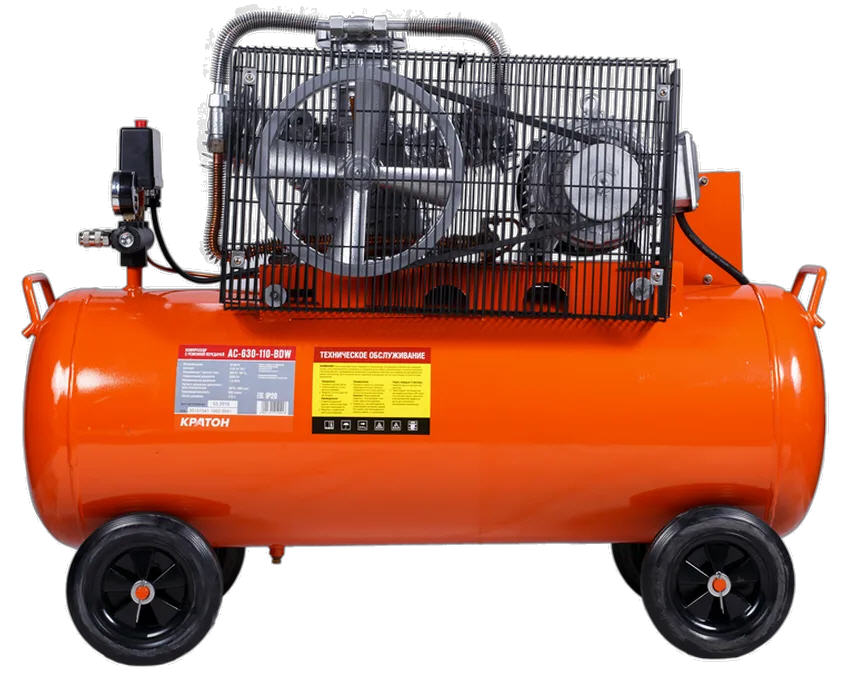 Компрессор ременной Кратон AC-630-110-BDW, 3 кВт, 110 л., 380В, 3 поршня