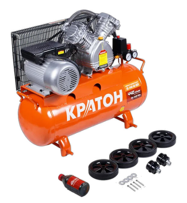 Компрессор ременной Кратон AC-440-50-BDV, 2,2 кВт, 50 л., 220В, 2 поршня