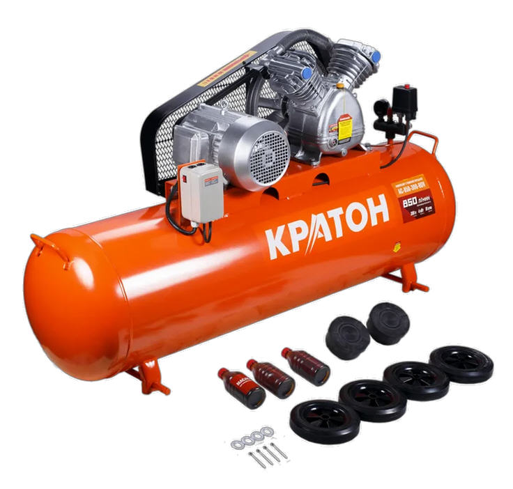 Компрессор ременной Кратон AC-850-300-BDV, 4 кВт, 300 л., 380В, 2 поршня