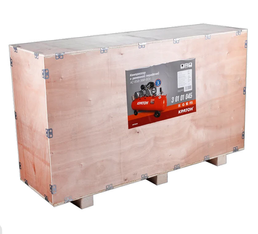Компрессор ременной Кратон AC-850-300-BDV, 4 кВт, 300 л., 380В, 2 поршня
