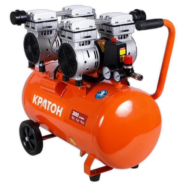 Компрессор безмасляный Кратон AC-300-50-OFS, 2 кВт, 8 бар, 220В, 4 поршня