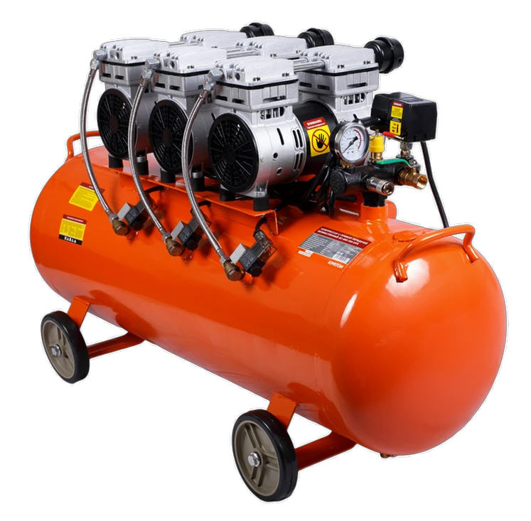 Компрессор безмасляный Кратон AC-450-100-OFS, 2250 Вт, 8 бар, 220В, 6 поршней