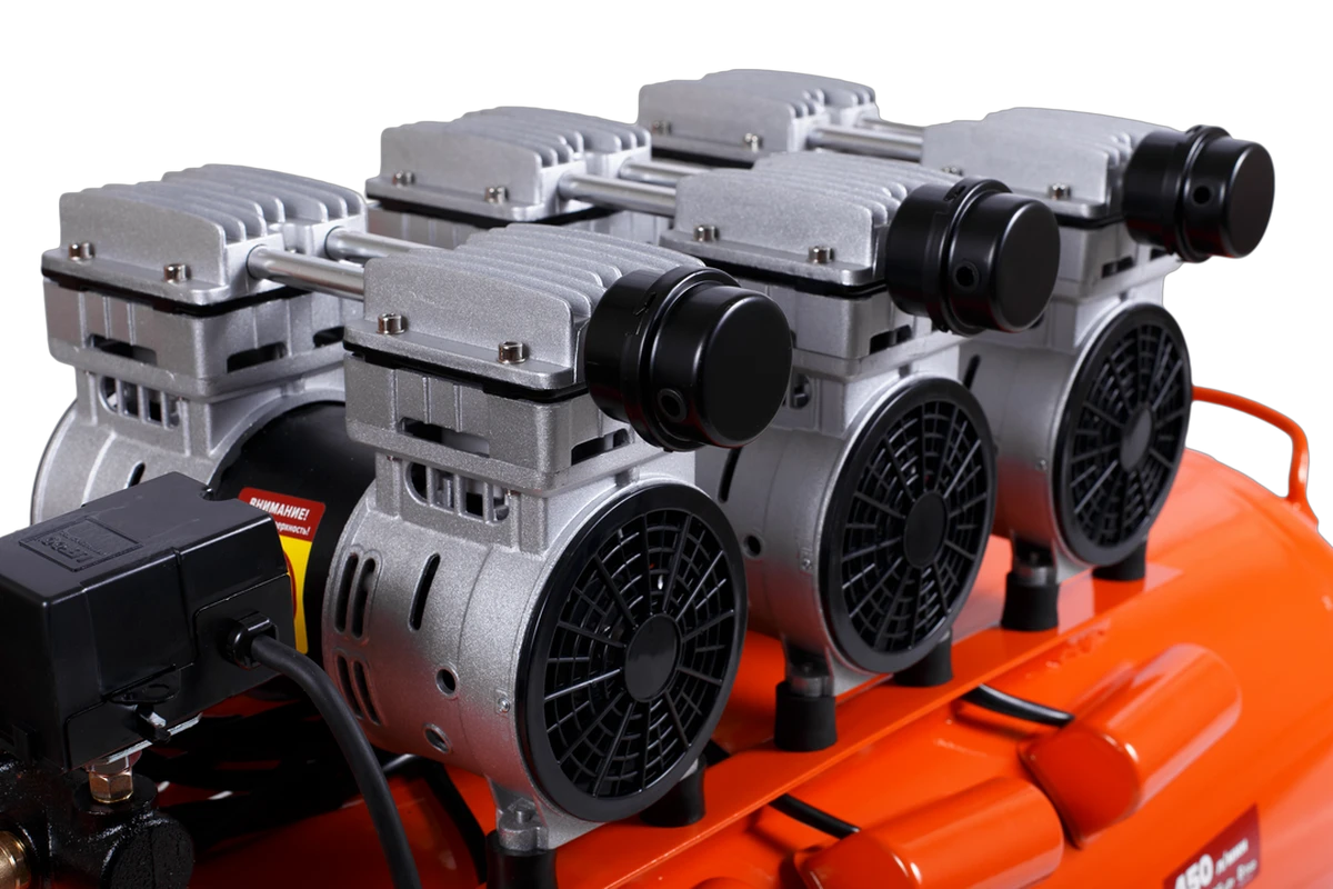Компрессор безмасляный Кратон AC-450-100-OFS, 2250 Вт, 8 бар, 220В, 6 поршней