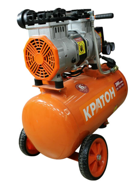 Компрессор безмасляный Кратон AC-260-24-OFHS, 1,5 кВт, 8 бар, 220В, 2 поршня