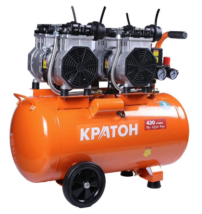 Компрессор безмасляный Кратон AC-420-50-OFHS, 2.5 кВт, 10 бар, 220В, 4 поршня