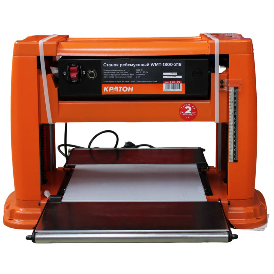 Рейсмусовый станок Кратон WMT-1800-318, 1.5 кВт, 220В, 2 ножа