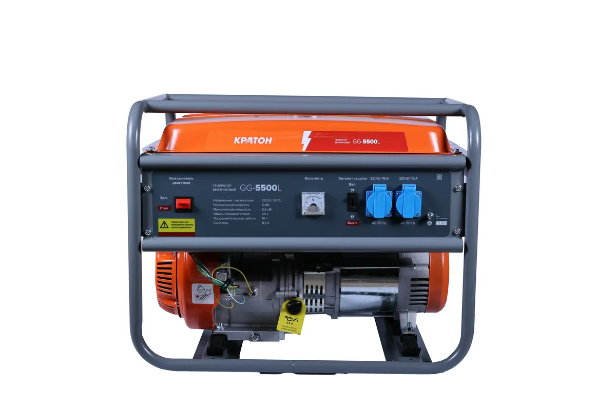 Генератор бензиновый Кратон GG-5500L, 5.5кВт ручной.старт