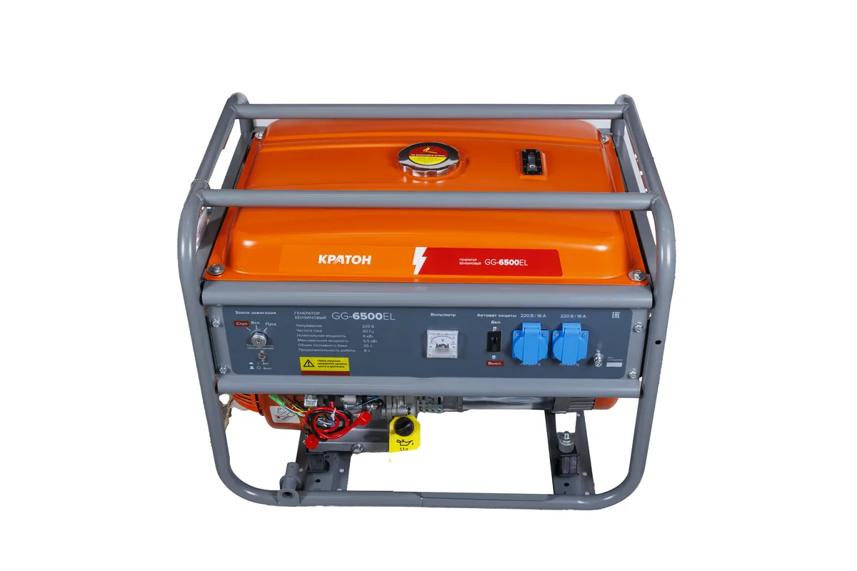 Генератор бензиновый Кратон GG-6500EL, 6.5кВт, электростартер