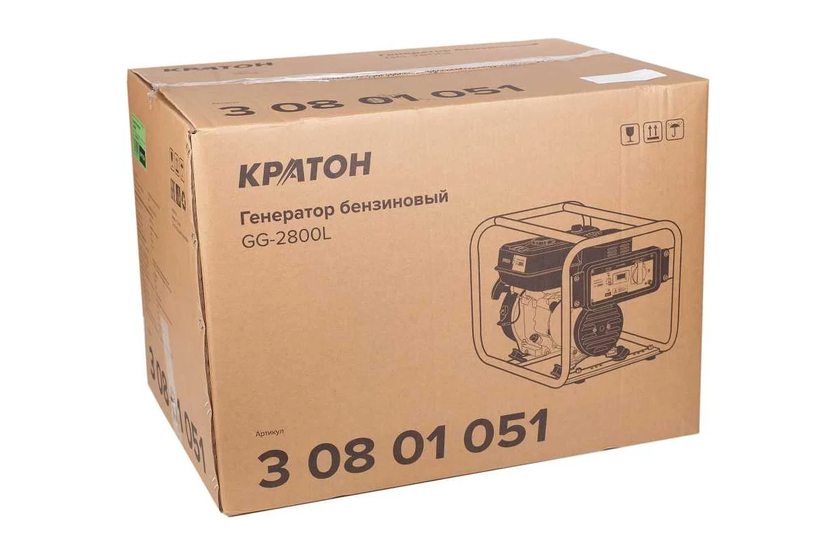 Генератор бензиновый Кратон GG-2800L, 2.6 кВт ручной старт
