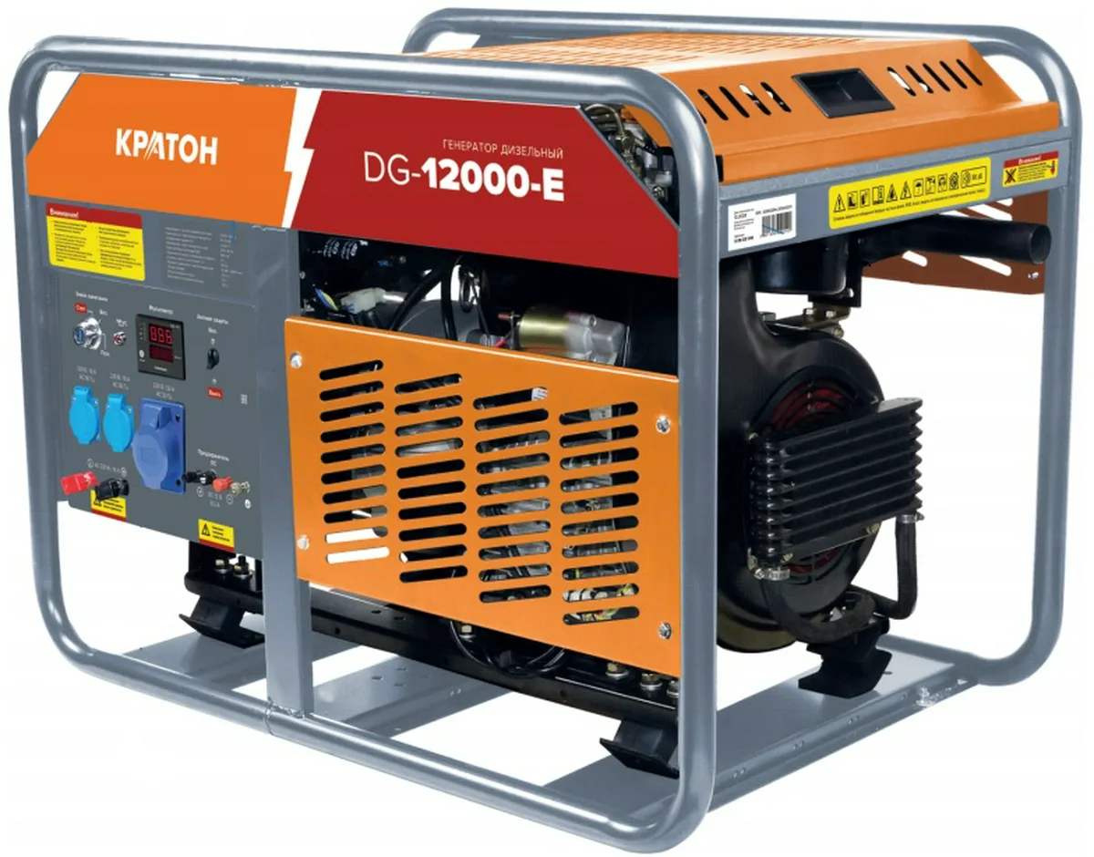 Дизельный генератор Кратон DG-12000-E, 11кВт, 220В, 954 см3 с AVR