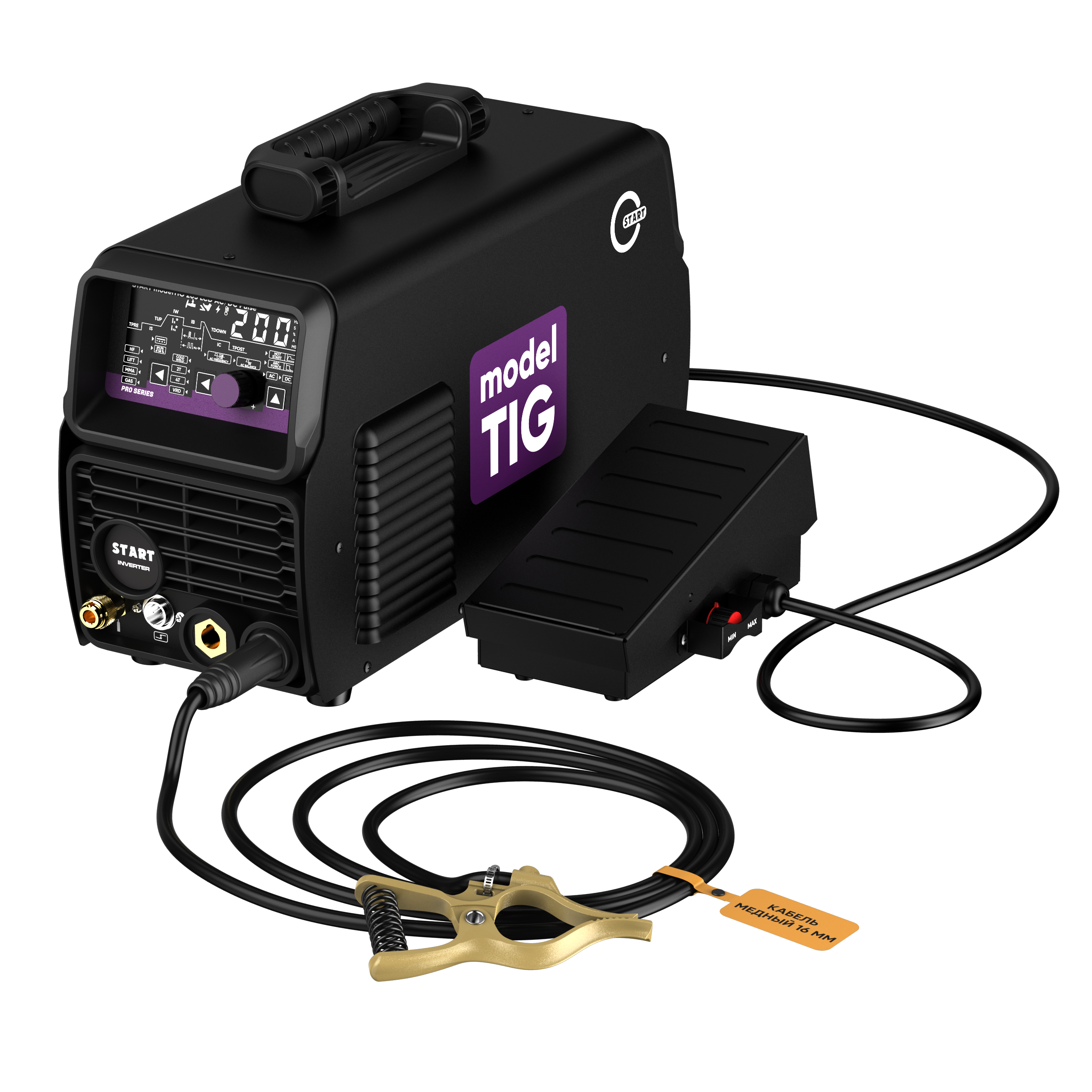 START modelTIG 205 LCD AC/DC TIG PULSE Установка аргонодуговой сварки 3W205APL