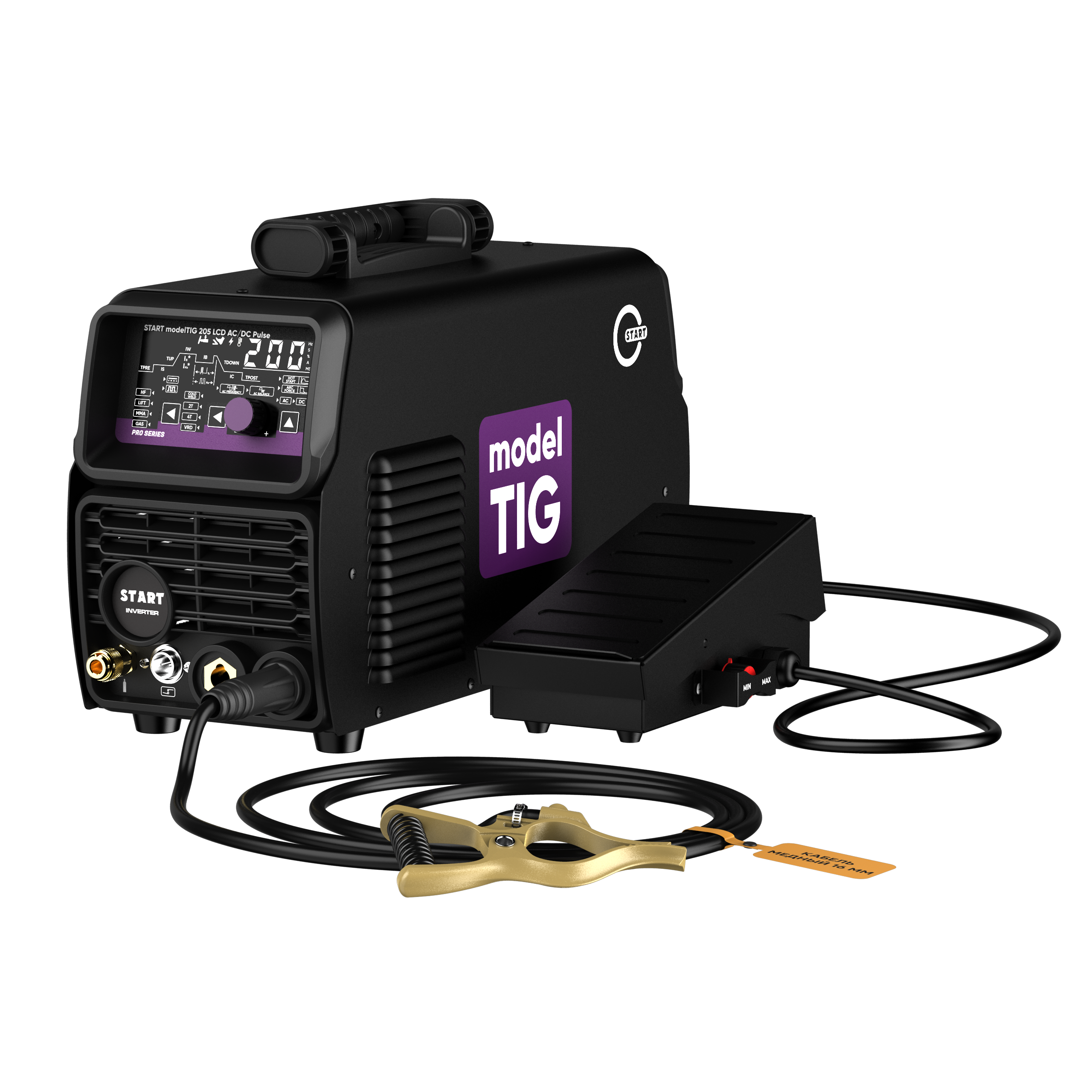 START modelTIG 205 LCD AC/DC TIG PULSE Установка аргонодуговой сварки 3W205APL