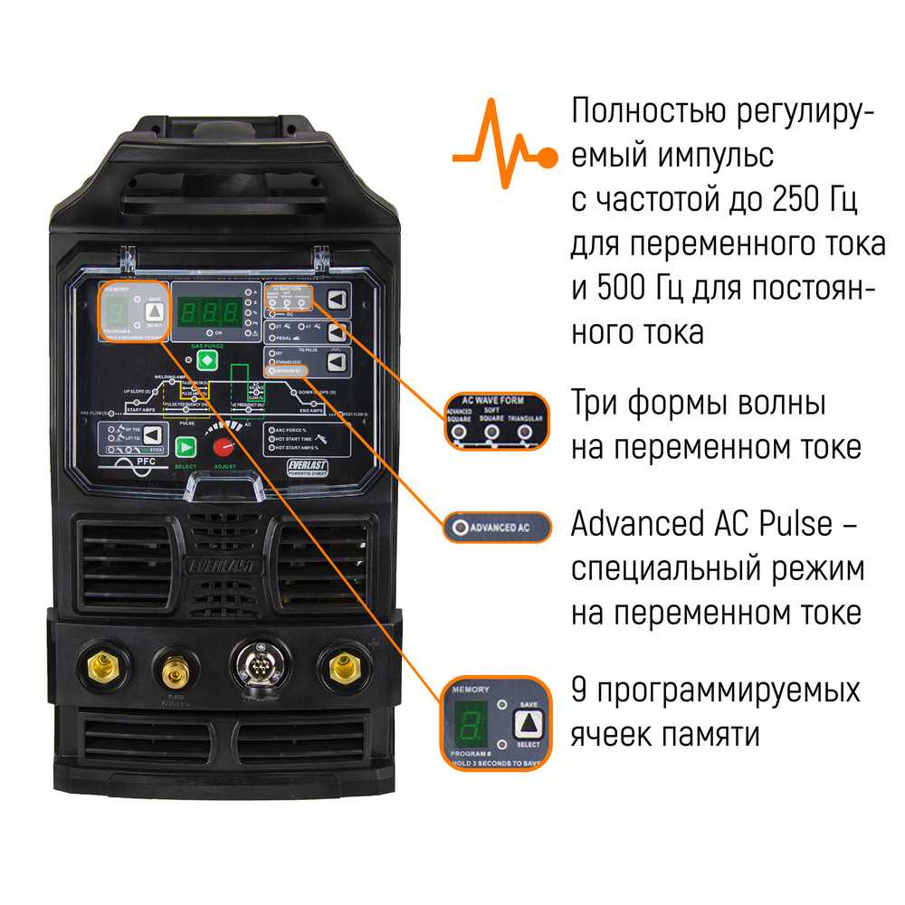 Установка аргонодуговой сварки Everlast PowerTig 210 EXT 3EV210P