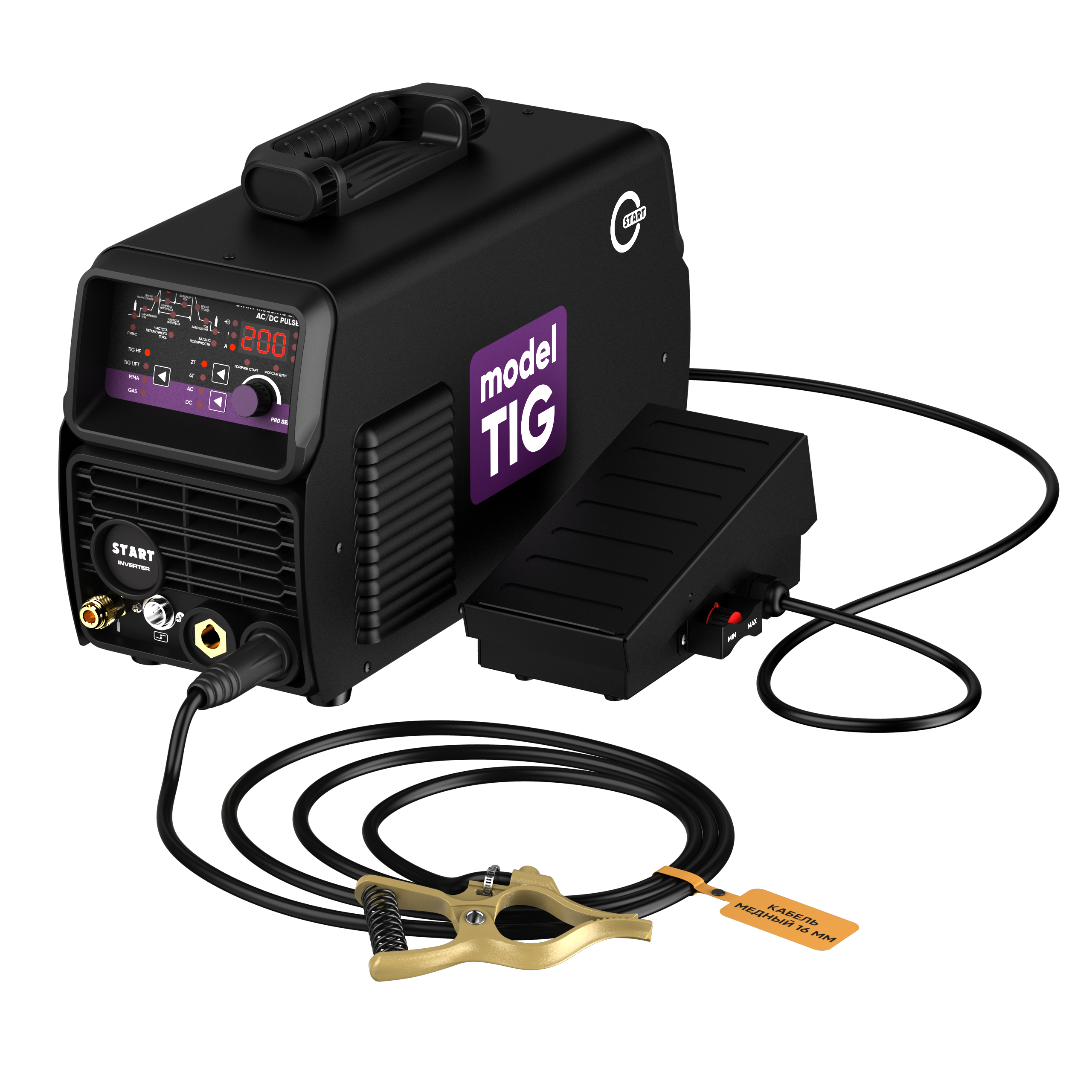 START modelTIG 205 AC/DC TIG PULSE Установка аргонодуговой сварки 3W205AP
